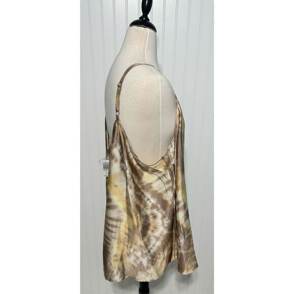 Torrid Chevron Tie Dye Satin Cami Blouse Tank Sleeveless‎ Taupe Brown Tan 4X - Picture 6 of 12